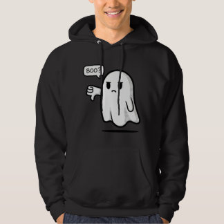 Sad Ghost Saying “Boo?” Front Print Funny Cute H Hoodie