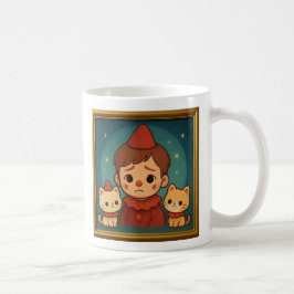 Sad Pierrot and Cats Mug Kaffemugg