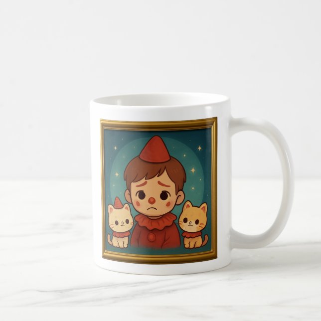 Sad Pierrot and Cats Mug Kaffemugg (Höger)