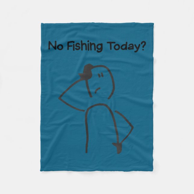 Sad Stick Figure Fisherman No Fishing Today Father Fleecefilt (Framsidan)