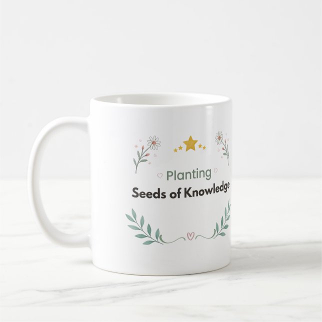 Sådd av kunskap Botanisk Citat Kaffemugg (Vänster)