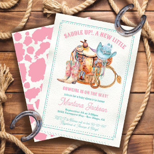 Saddam upp cowgirl babydusch inbjudningar