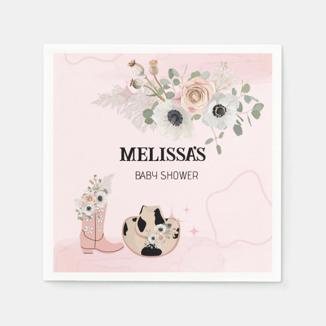 Saddam uppåt Modern Western Cowgirl-Anpassningsbar Pappersservett (Framsidan)