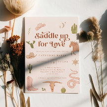 Saddar upp Westerna Inbjudningskort för möhippan