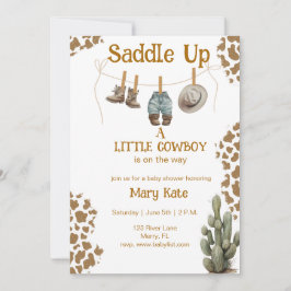 Saddla upp en liten Cowboy är på väg mot Baby Inbjudningar