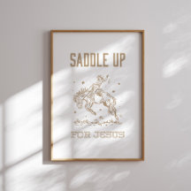 Saddla upp för Jesus Westerna Cowgirl Christian
