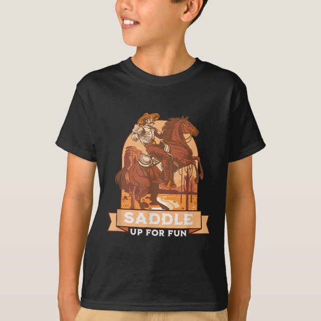 Saddla upp för Roligt Cowboy Western Riding Humor T Shirt (Framsida)