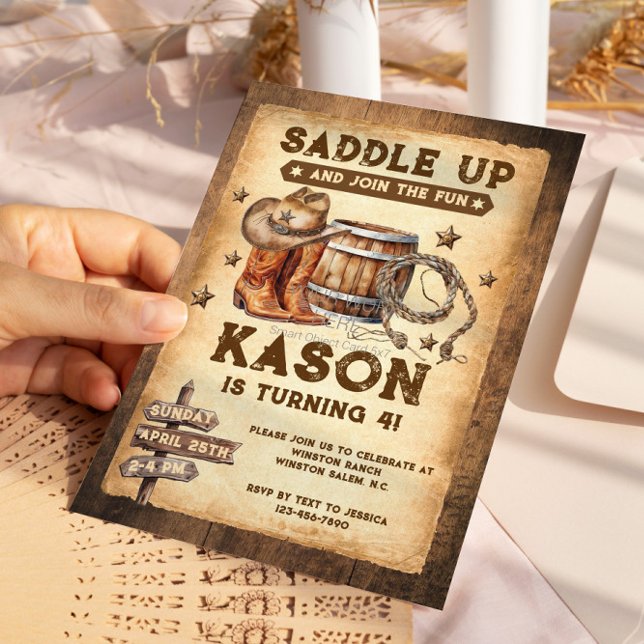 Saddla upp Land Western Cowboy Inbjudningar (Skapare uppladdad)