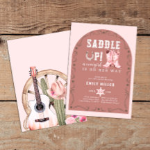 Saddla upp Rosa Cowgirl Baby Shower Inbjudan