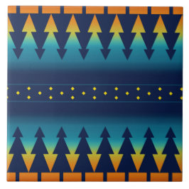 Saddle Blanket Design i sydvästra sunset Gräs Kakelplatta