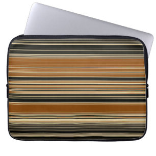 Saddle Brown och Black Stripe Mönster Laptop Sleeve