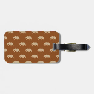 Saddle Brown och Tan Grizzly Bear Mönster Bagagebricka