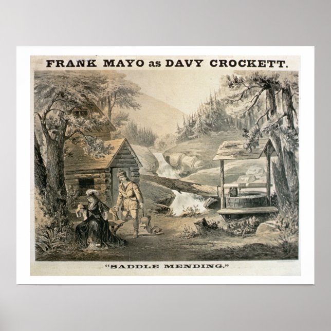 "Saddle Mending", Poster för "Davy Crockett starr" (Framsidan)
