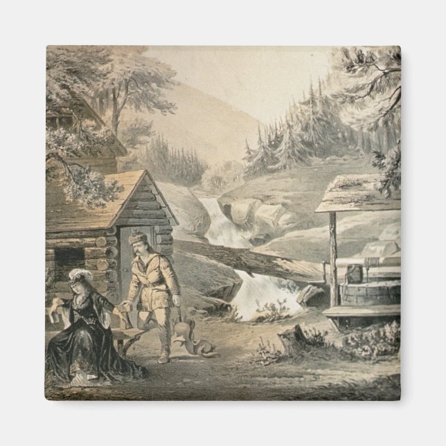 "Saddle Mending", Poster för "Davy Crockett starr" Magnet (Framsidan)