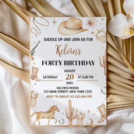 Saddle Up Boho Rodeo Birthday-inbjudan Inbjudningar