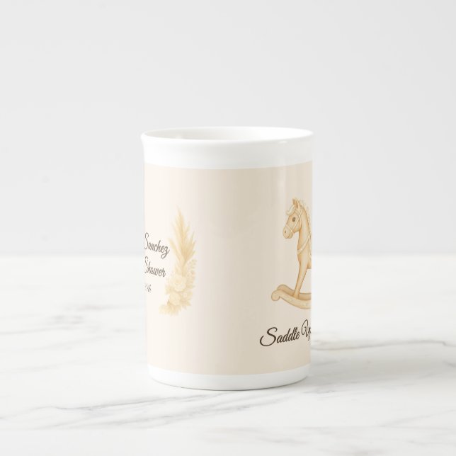 "Saddle up" Boho Western Baby Shower Benporslin Mugg (Framsidan)