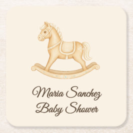"Saddle up" Boho Western Baby Shower Underlägg Papper Kvadrat