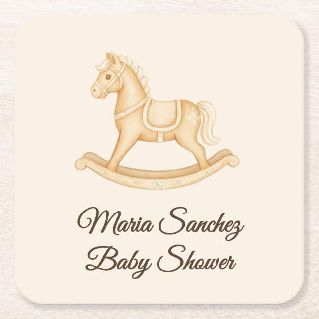 "Saddle up" Boho Western Baby Shower Underlägg Papper Kvadrat (Framsidan)