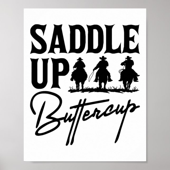 Saddle Up Butterkoppar Cowboy Cowgirl Southern Wes Poster (Framsidan)