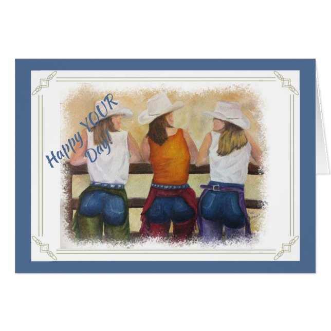 SADDLE UP HÄLSNINGSKORT (Framsidan Horizontal)