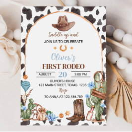 Saddle Up Highland Cowboy 1:a födelsedagsinbjudan Inbjudningar