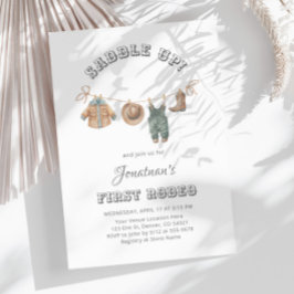 Saddle Up Little Cowboy Första Rodeo Födelsedag Inbjudningar