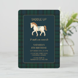 Saddle Up Preppy Horse Birthday  Inbjudningar