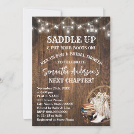Saddle Up Put Your Boots & Books Bridal Shower Inbjudningar