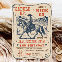 Saddle Up Rodeo Western CowboyFödelsedagsfest