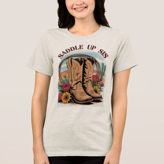 Saddle Up Syrran - Cowgirl Western Quote T-Shir T Shirt (Framsida)