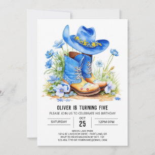 Saddle Up Vilda western Birthday Inbjudningar
