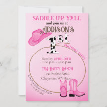 Saddle upp 1:a födelsedag Rosa Cowgirl Boots Hat