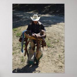 Saddle upp Cowboyen i Straw Hat Poster