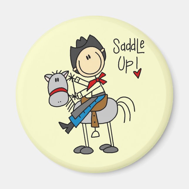 Saddle upp Cowboyskjortor och gåvor Magnet (Framsidan)