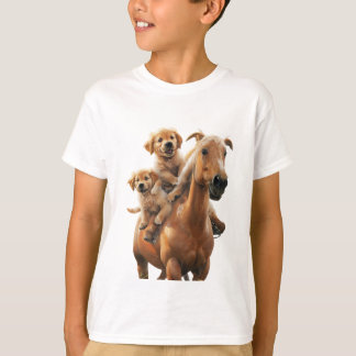 Saddle upp för Smiles med Unge från Golden Retriev T Shirt