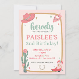 Saddle upp Girly Cowboy Birthday-inbjudan Inbjudningar