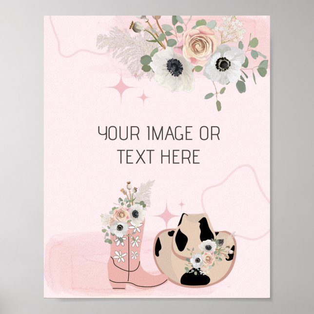 Saddle upp Western Cowgirl Theme Blank DIY Poster (Framsidan)