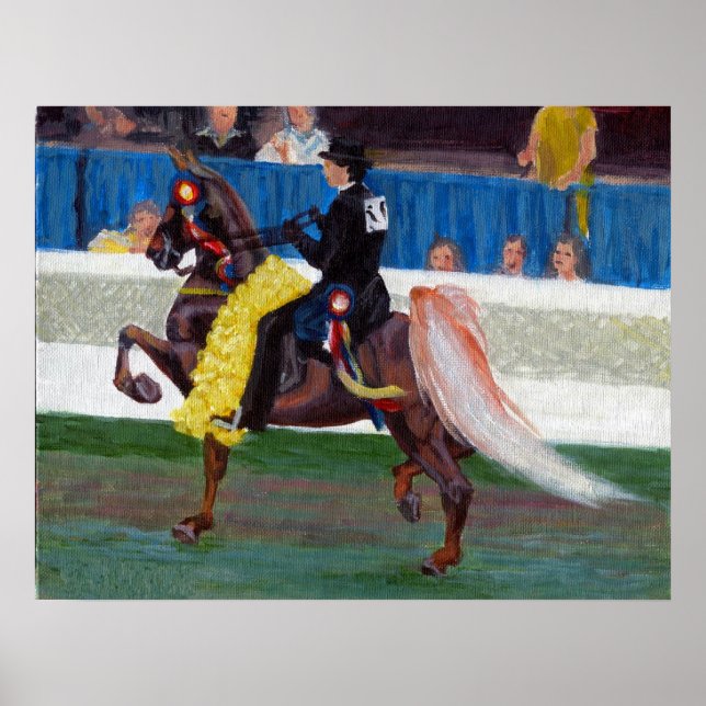 Saddleavin Winning Pass Horse Porträtt Poster (Framsidan)