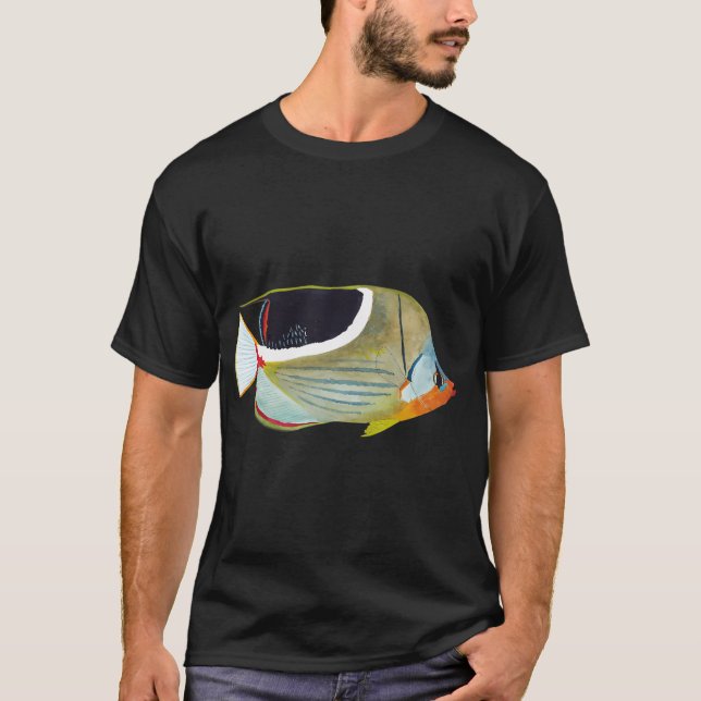 SADDLEBACK FJÄRILSFISK-Chaetodon ephippium T Shirt (Framsida)