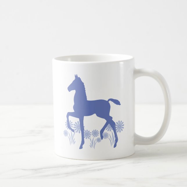 Saddleborn Foal Flowers in blue Kaffemugg (Höger)