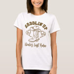 Saddlin's Up Last Rodeo Bachelorette Brudens sida T Shirt<br><div class="desc">Saddlin är på sista Rodeo Bachelorette Brudens sida Shirt.</div>
