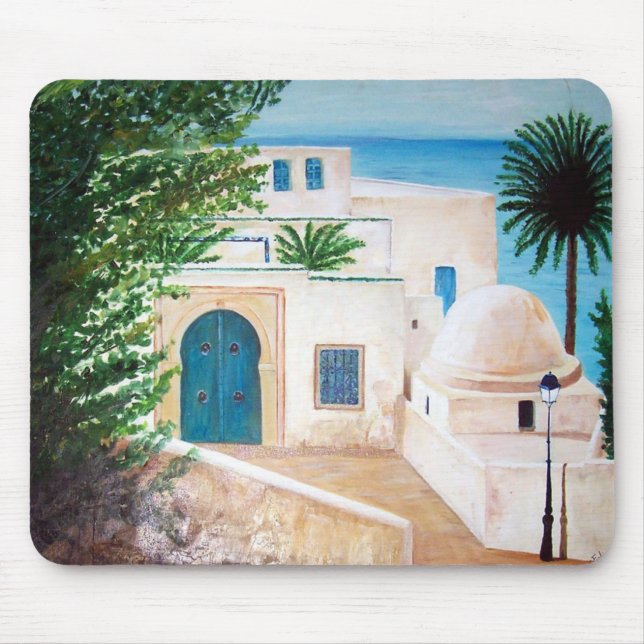 "Sade Sidi Bou, Tunisien" mousepad Musmatta (Framsidan)