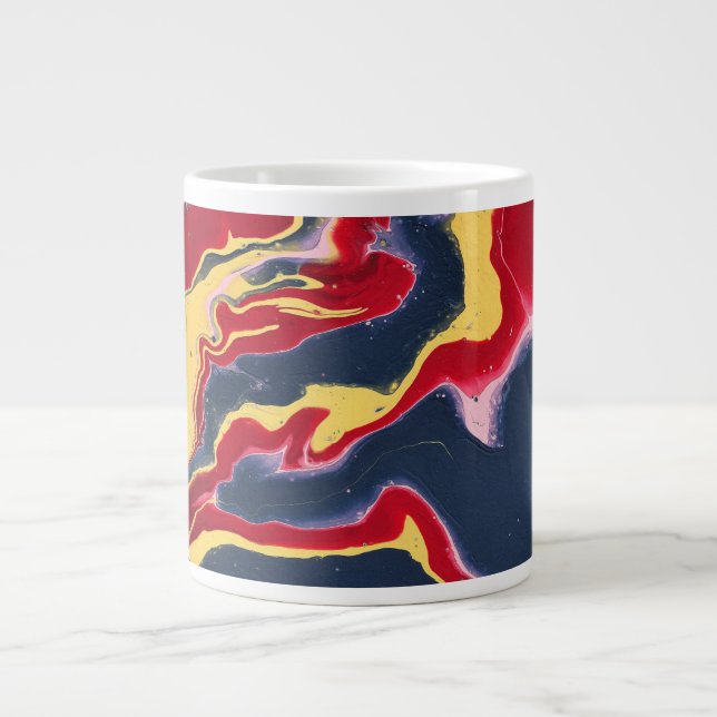 Sadie 1 Galen Färgrik Abstrakt Drickmugg Jumbo Mugg (Framsidan)
