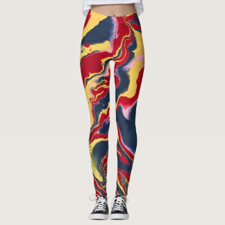 Sadie 1 Galna Färgrika Abstrakt Leggings