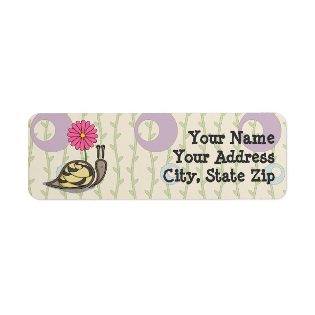 Sadie, adressetikett för återsändande till Snigel Returadress Etikett (Framsidan)