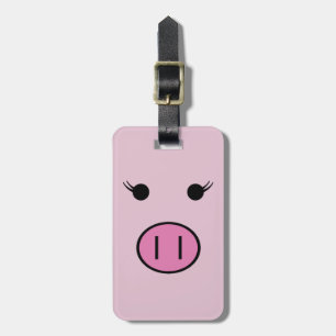 Sadie den rosa gris~en gulliga flickaktigt Kawaii Bagagebricka