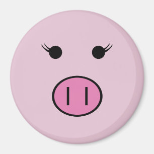 Sadie den rosa gris~en gulliga flickaktigt Kawaii Magnet