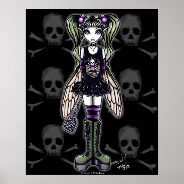 ’Sadie’ Gothic Punk Kryp Pixie Poster (Framsidan)