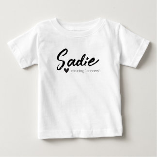 Sadie Namn betyder minimal modern textkalligrafi T Shirt