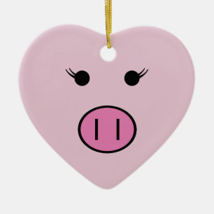 Sadie Rosa Gris ~ Cute Kawaii Julgransprydnad Keramik